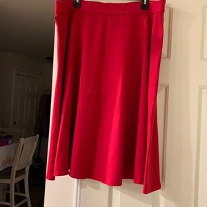 Red skirt (thicker material) rayon/spandex/nylon